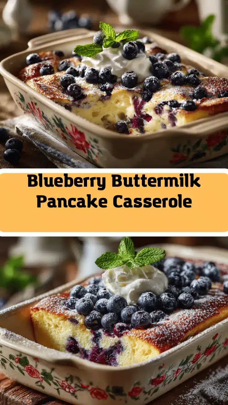 Blueberry Buttermilk Pancake Casserole recipe