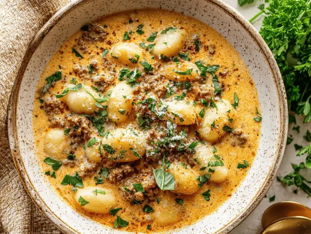 creamy Italian sausage gnocchi soup - featured image