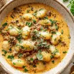 creamy Italian sausage gnocchi soup - featured image