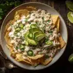 creamy white chicken chili nacho bowls - featured image