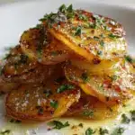 crispy garlic butter potatoes - featured image