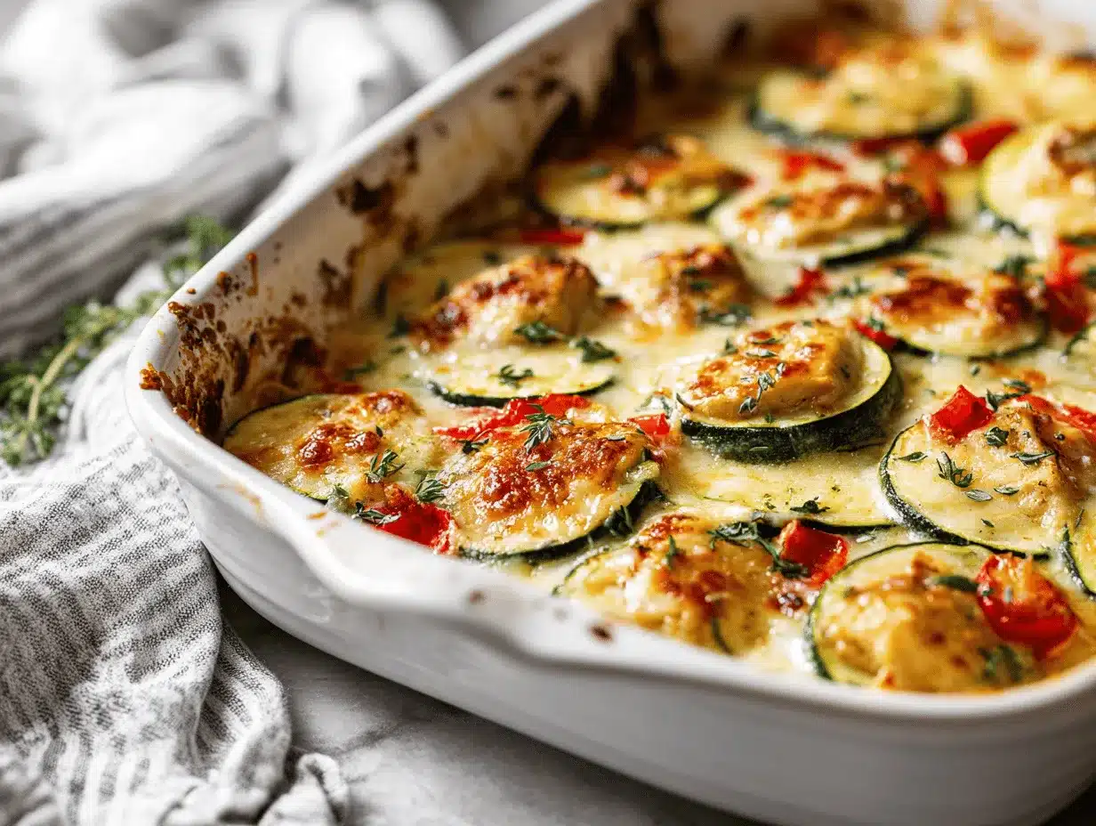 Mediterranean Chicken Zucchini Bake preparation steps