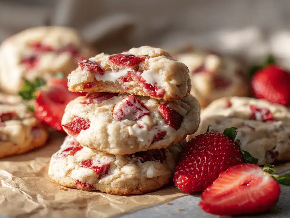 strawberry cheesecake cookies preparation steps