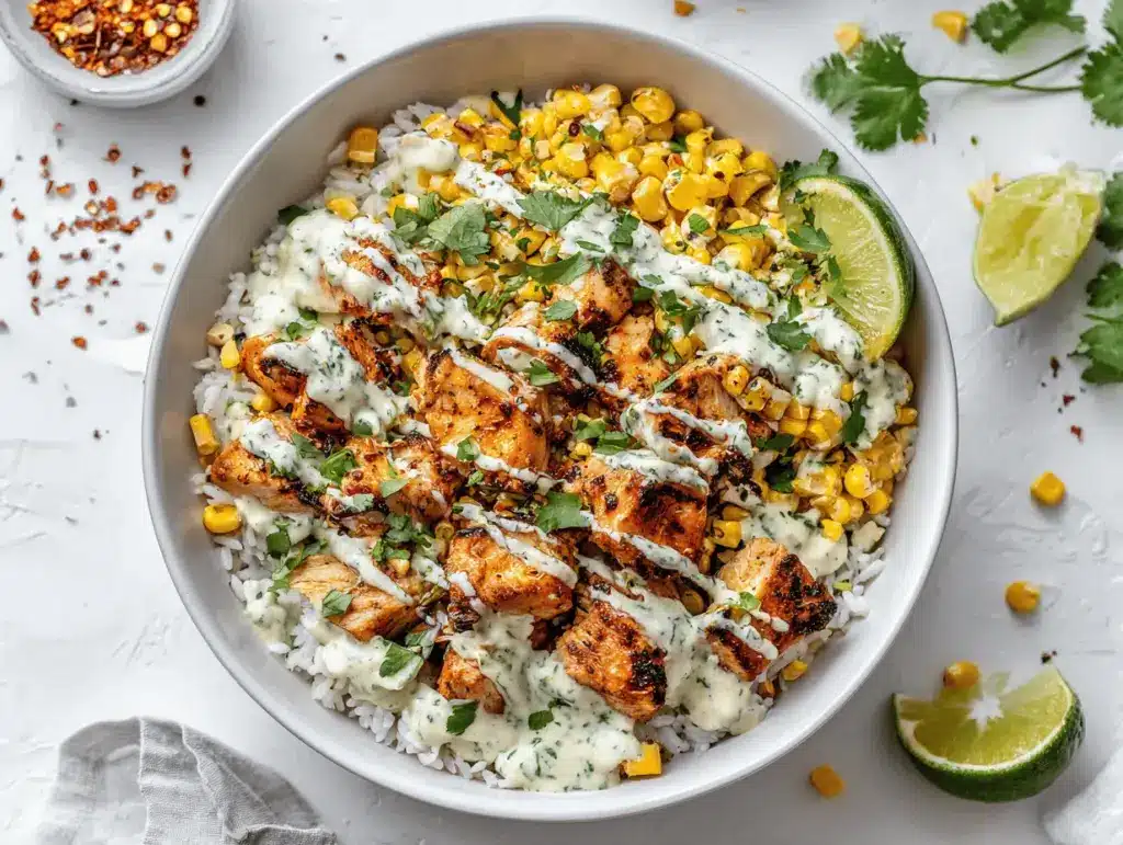 street corn chicken bowl - featured image
